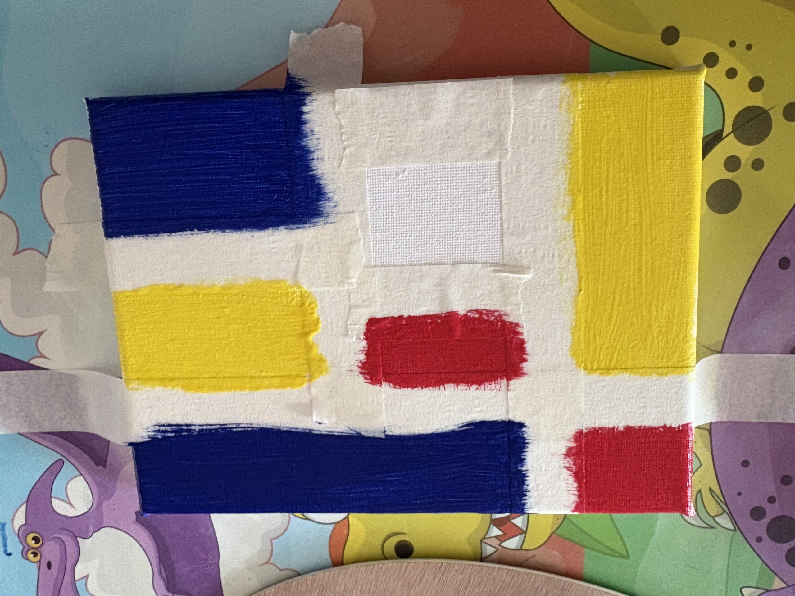mondrian spiegato ai bambini in classe attivita di pittura con tempere acriliche 2 scaled