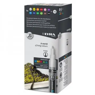 Marcatore lyra graduate mark all punta media - 12 colori