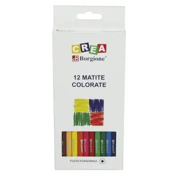 Matite colorate laccate borgione - 12 pezzi 12 colori