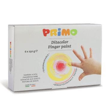 Tempera a dita lavabile primo - ml 250x6 barattoli