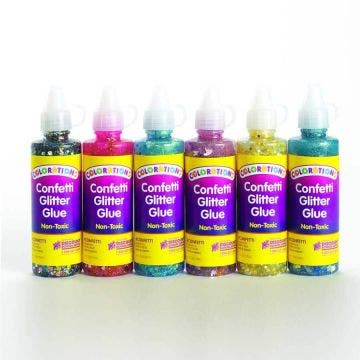 Colla glitter con pagliuzze - 6 x 118 ml